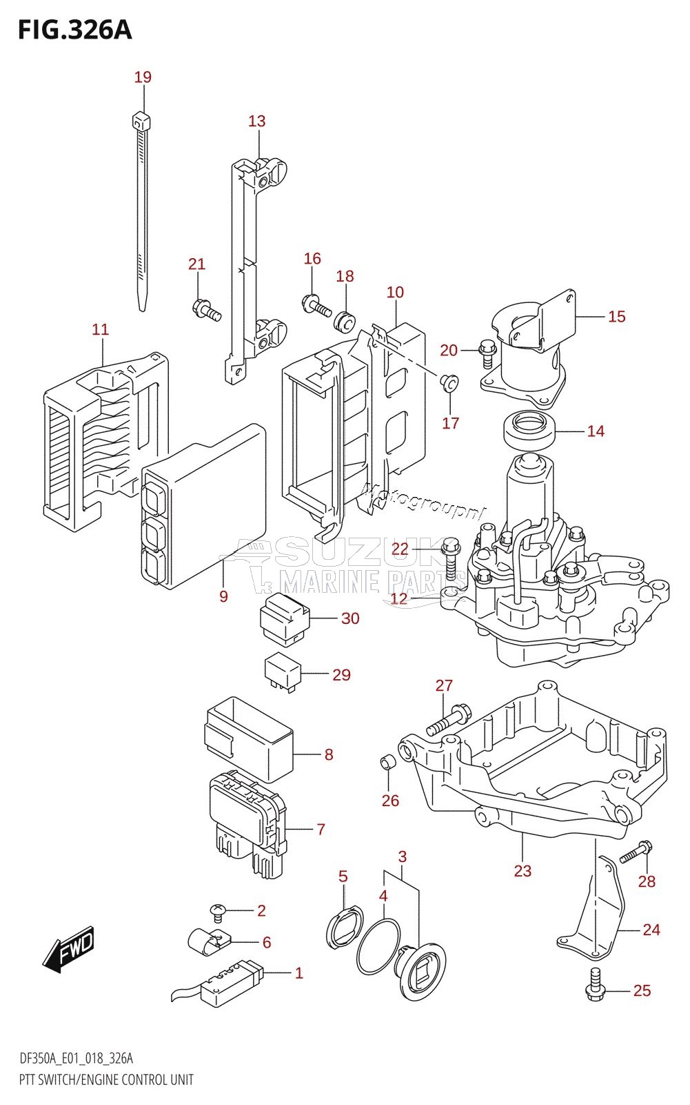 PTT SWITCH /​ ENGINE CONTROL UNIT (DF350A)