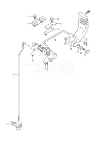 Outboard DF 25 V-Twin drawing Clutch Shaft Non-Remote Control