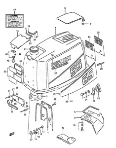 Outboard DT 55 drawing Engine Cover (1989 to 1994)