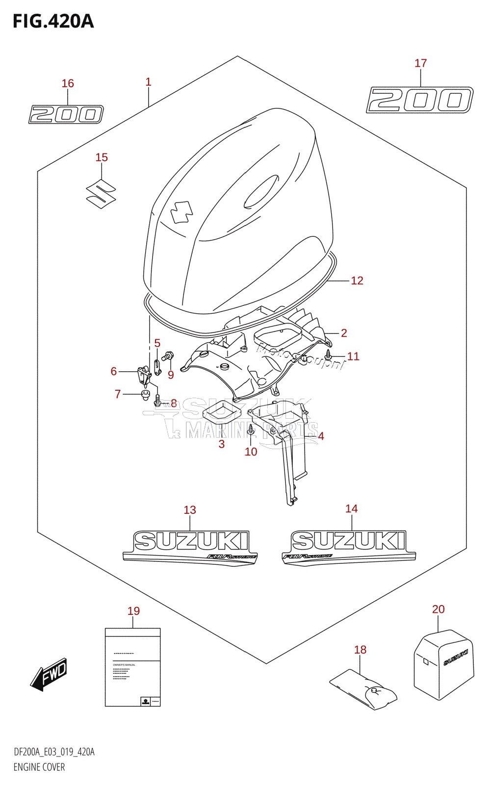 ENGINE COVER (DF200AT,DF200AZ)