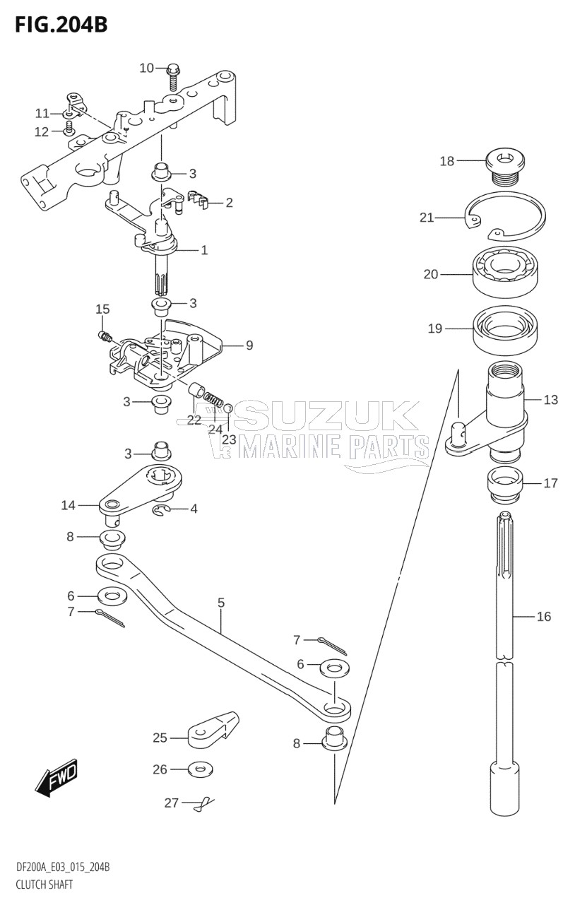 CLUTCH SHAFT (DF200AZ:E03)