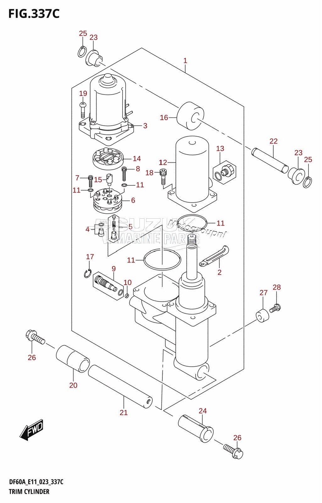 TRIM CYLINDER ((DF40AST,DF60A,DF60ATH):(020,021))