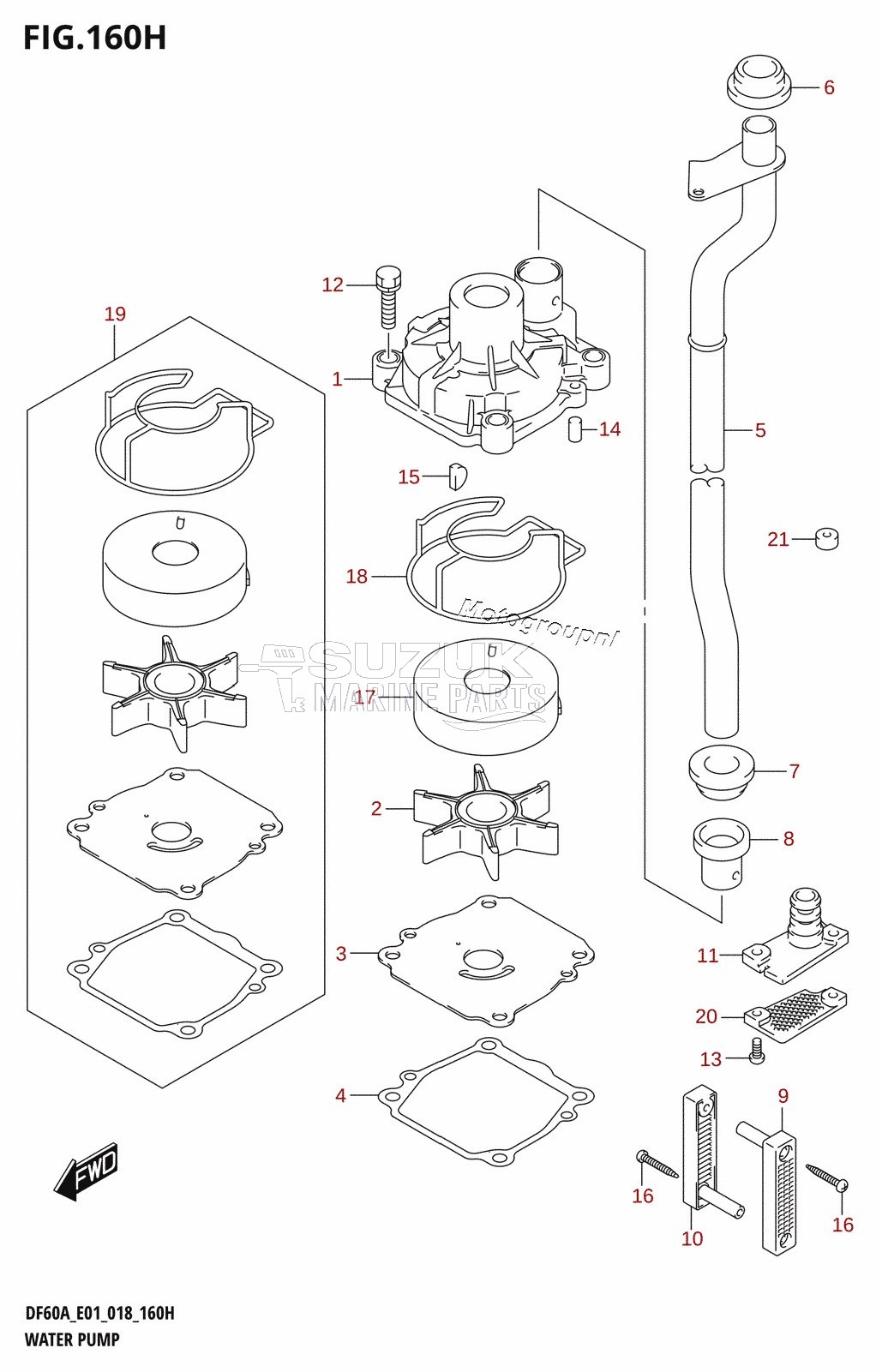 WATER PUMP (DF60AVT:E40,DF60AVTH:E40)