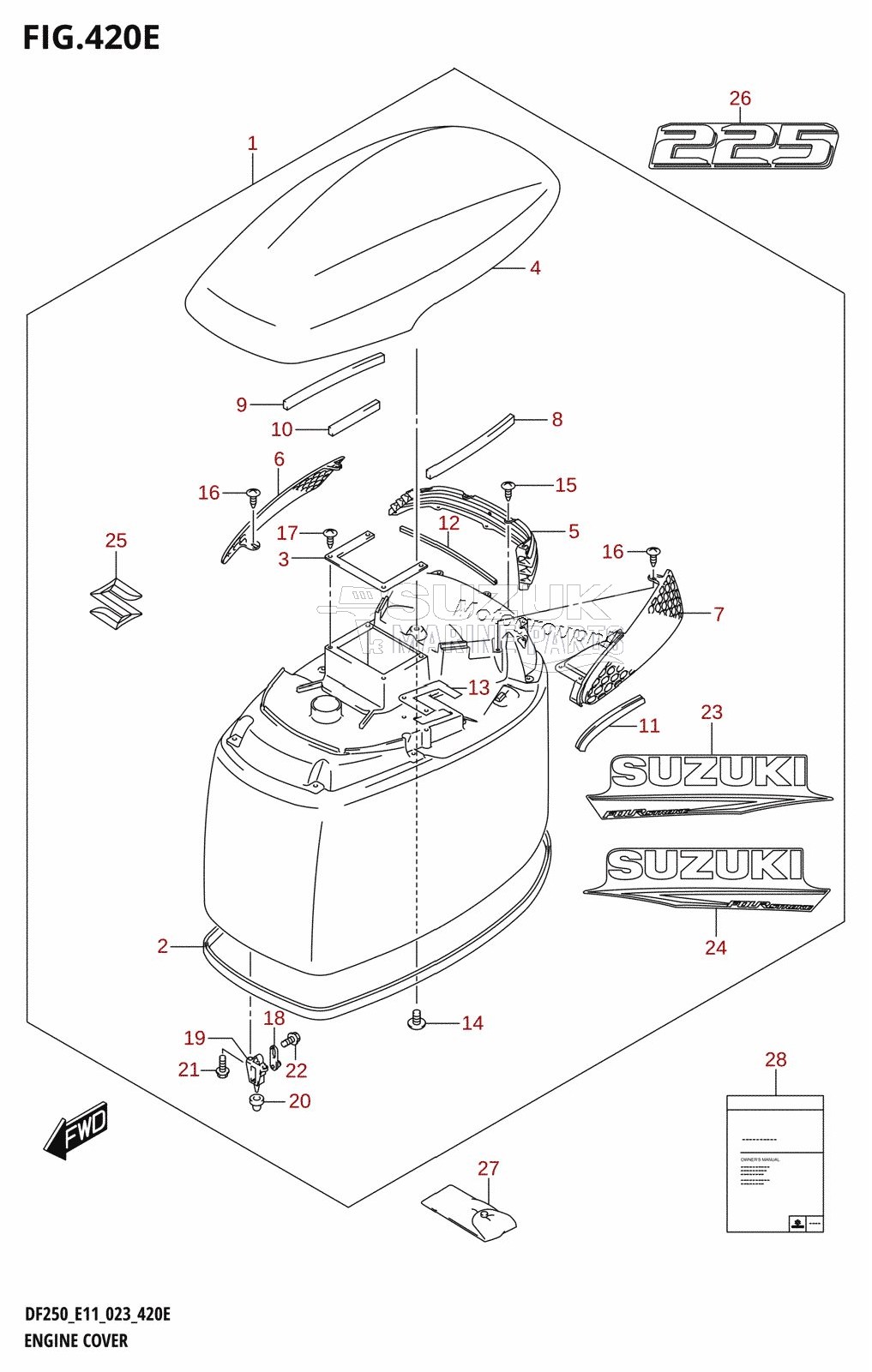 ENGINE COVER ((DF225T,DF225Z):021)