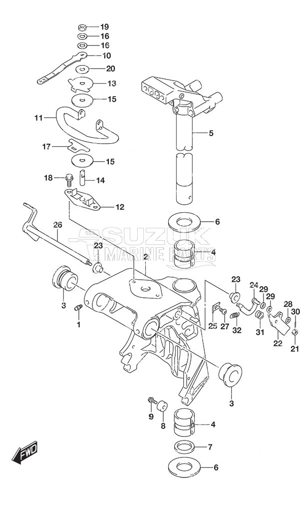 Swivel Bracket Tiller Handle w/Power Tilt