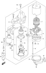 Outboard DF 225 drawing Starting Motor