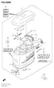 DF250Z From 25003Z-210001 (E01 E40)  2012 drawing ENGINE COVER (DF250Z:E40)