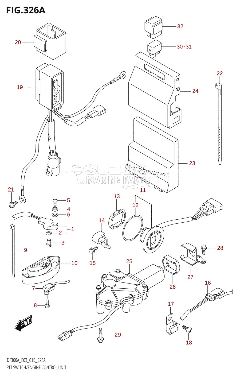 PTT SWITCH /​ ENGINE CONTROL UNIT (DF300A:E03)