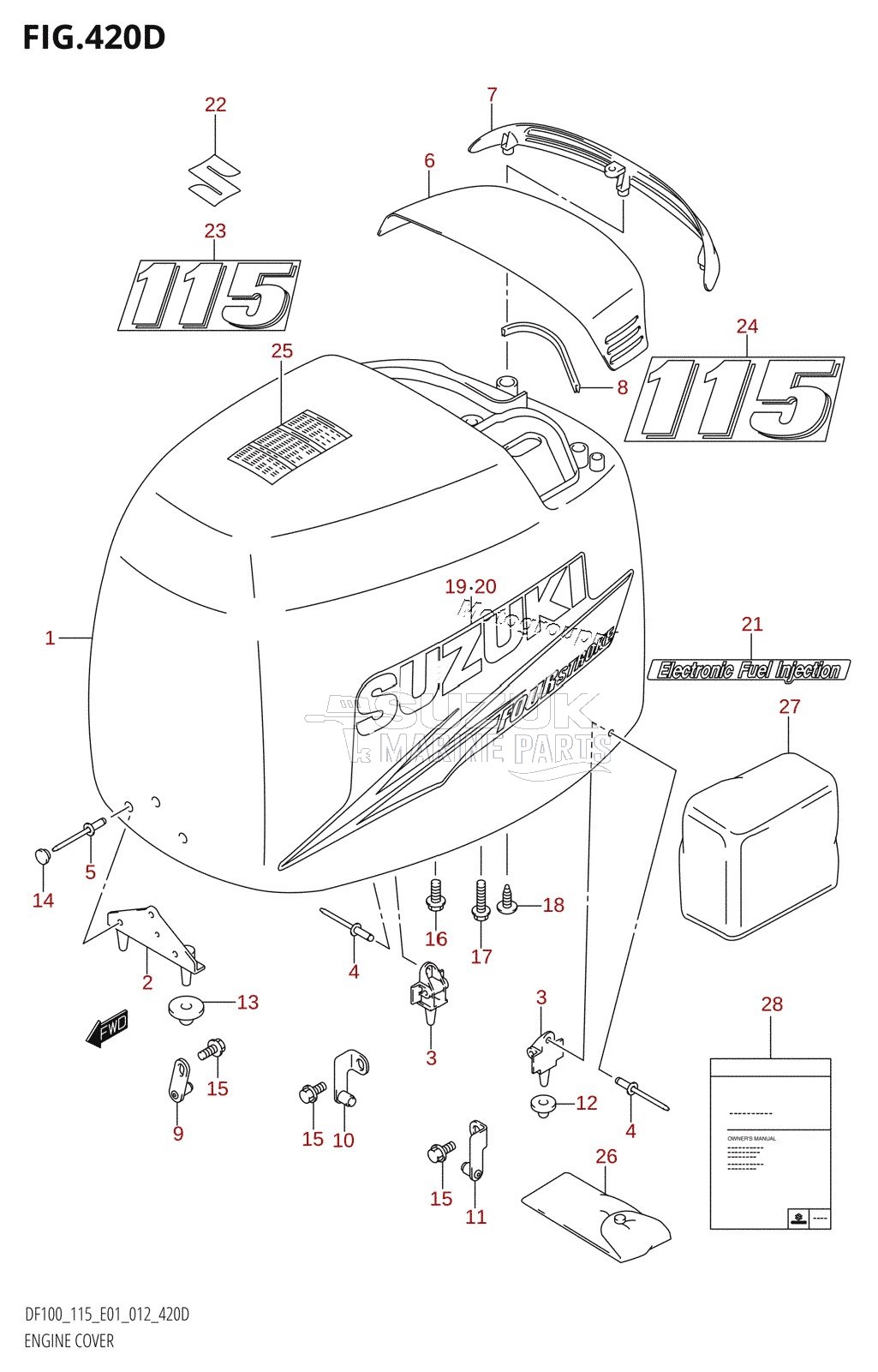 ENGINE COVER (DF115T:E40)