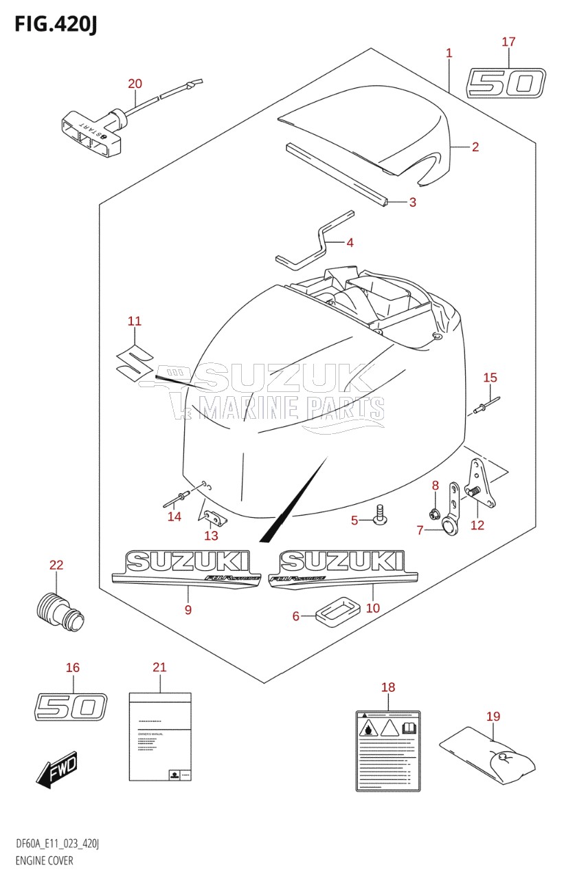 ENGINE COVER ((DF50A,DF50AVT):E03:020)