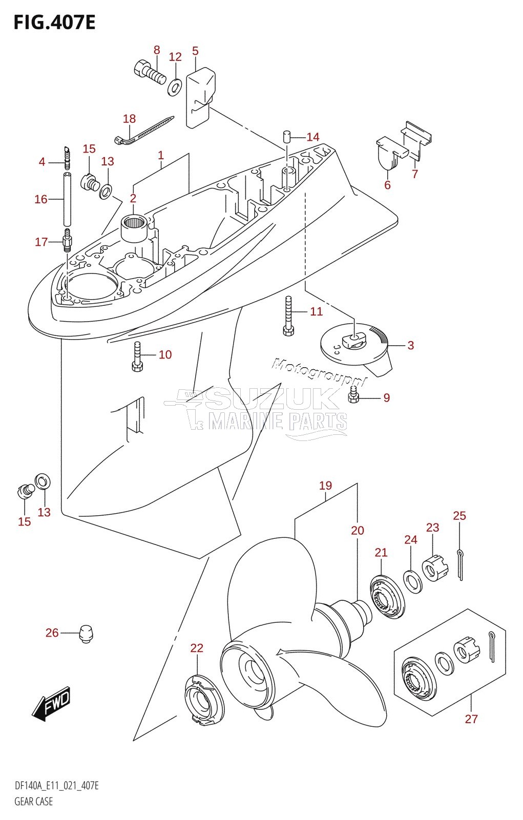 GEAR CASE (DF115AZ:E11,DF140AZ:E11)