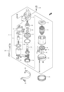 Outboard DF 300A drawing Starting Motor