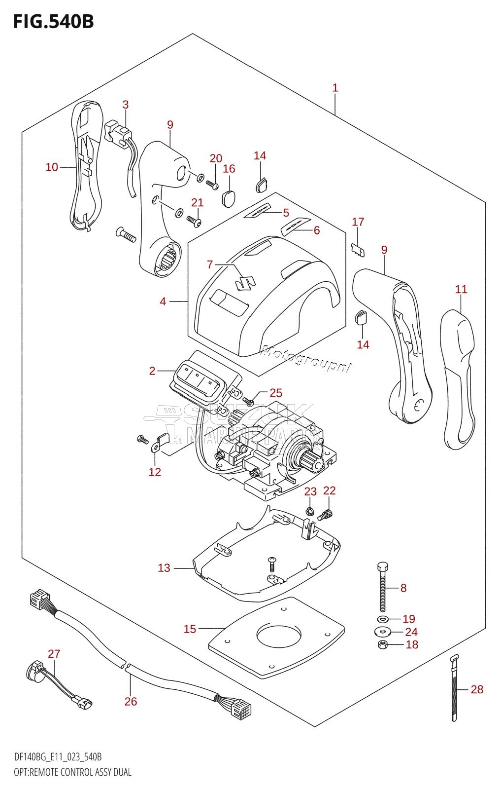 OPT:REMOTE CONTROL ASSY DUAL (022,023)