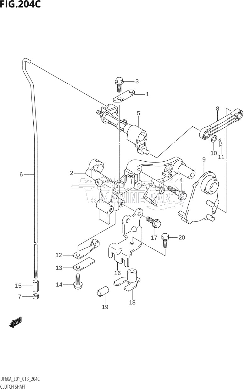 CLUTCH SHAFT (DF40AST:E34)