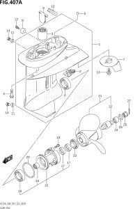 03003F-140001 (2021) 30hp P01-Gen. Export 1 (DF30A   DF30AR   DF30AT   DF30ATH) DF30A drawing GEAR CASE (DF25A,DF25AR,DF30AR)