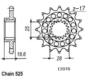 Product image: Esjot - 50-29020-16 - Sprocket Aprilia-BMW - 525 - 16 Teeth -  Identical to JTF704 - Made in Germany 