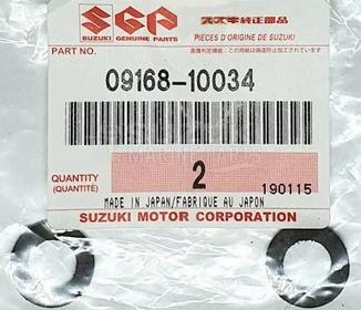 Product image: Suzuki - 09168-10034 - GASKET,DRAIN PL  0