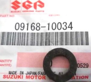 Product image: Suzuki - 09168-10034 - GASKET,DRAIN PL 