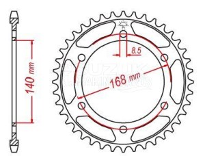 Product image: Esjot - 50-29041-42 - Chainwheel Steel BMW diam.  Ã˜8.5mm - 525 - 42 Teeth -  Identical to JTR6 - Made in Germany 