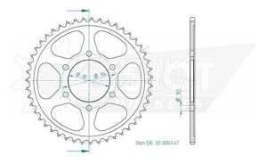 Product image: Esjot - 50-29041-47 - Chainwheel Steel BMW diam.  Ã˜8.5mm - 525 - 47 Teeth -  Identical to JTR6 - Made in Germany 